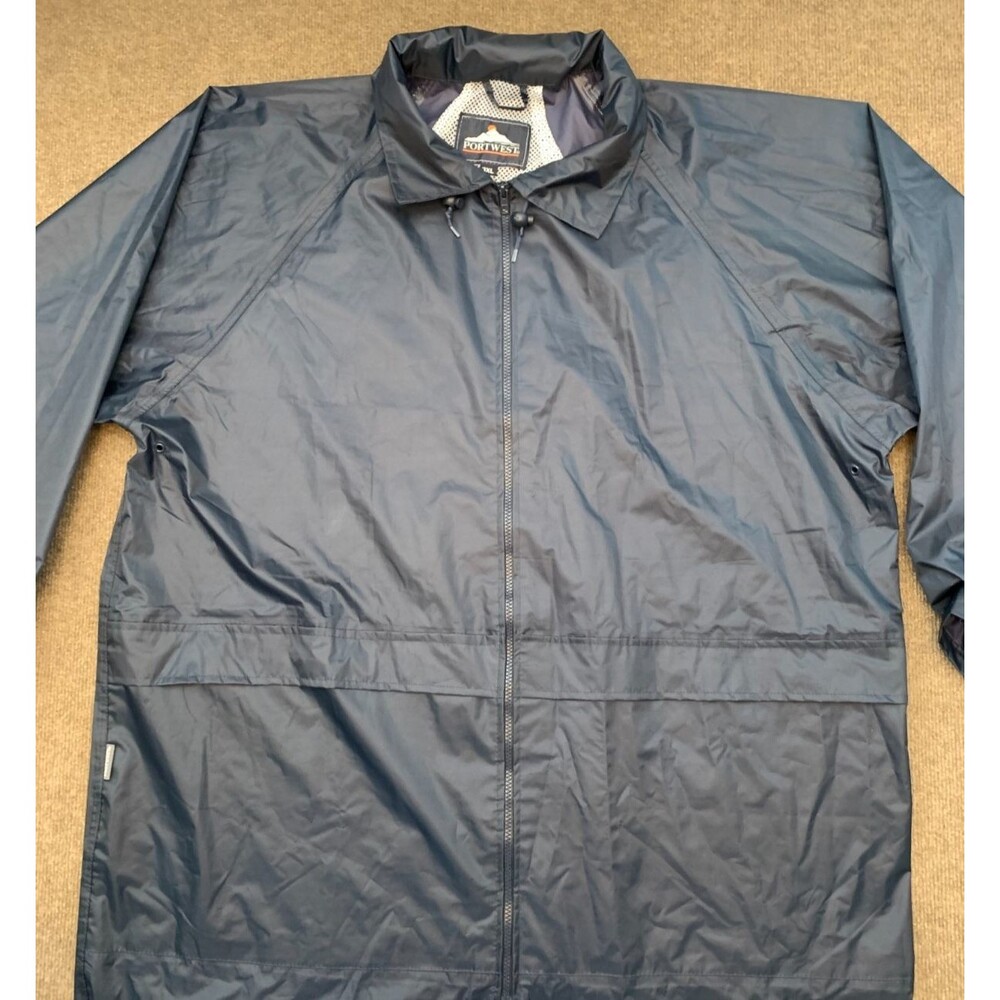 Portwest Rain Coat Mens 3XL Hooded Full Zip Pockets Waterproof Sealed Seams S438